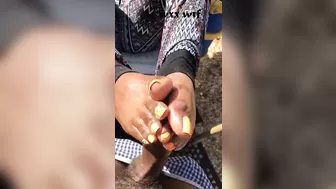 ###throwback at Park with Ebony Foot Job Queen###  Orange Toenails_The Foot Job Queen_720p