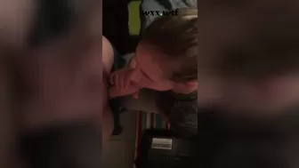 18 Year old Girlfriend gives Sloppy Blowjob and Swallows Load after Work_LLadventures_720p