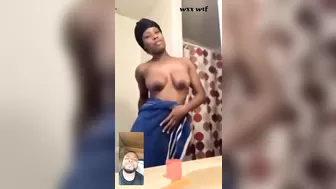 Ebony Teen Fresh out the Shower on FaceTime_bigbaby_ced_1080p