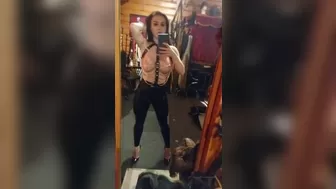 Obey Angelina aka uncensorredom  sexy girl in glasses coolly playing pranks with a sex toy
