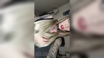 Karma RX Busty slut masturbates shaved cunt