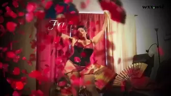 Fan Dance in Corset and Fishnets_Spicy Fuchsia_720p