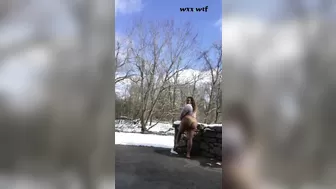 Frozen Pussy & Pissy Panties Strip out at the Golf course_dulce1887_1080p