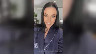 Angela White  Tattooed bitch jerks off dildo