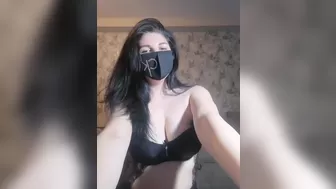 Alexandra94  Busty couch in stockings pulls pussy