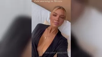 Allexa Collins onlyfans Blonde takes off her stockings and daubs