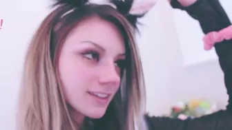 Blanc Noir, blancnoir, miss noir xx, izzy xx Blonde takes off her stockings and daubs