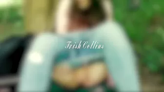 Trish Collins pornhub Naughty brunette caresses shaved pussy