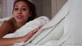 Desi (desiree) onlyfans Busty Shmara caresses her lips.