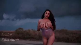 Louisa Khovanski aka louisakhovanski onlyfans amazing bitch jerks off dildo