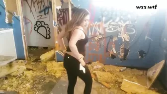 Teen Girl Takes a Pee at an Abandoned Waterpark_BeautyWitBeast_720p