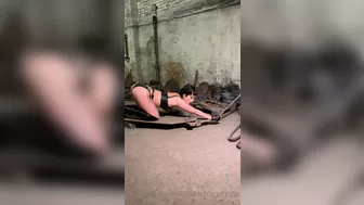 Barbara Perez aka barbaraperezts onlyfans in torn pantyhose and sex machine