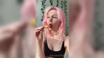 tsunderebean onlyfans Busty redhead babe plays with a vibrator