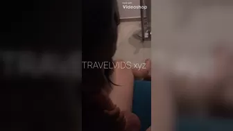 TravelVids Gorgeous chick fucks both holes