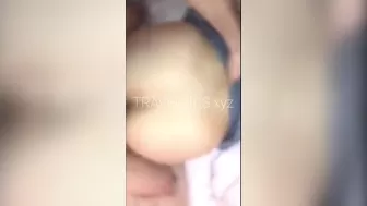 TravelVids  in stockings teased pussy lying on her back