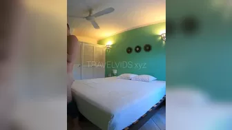 TravelVids Crazy cute jerking pussy with thick dildo