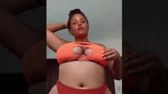 ScarletRed onlyfans Babe Masturbates with Phallus