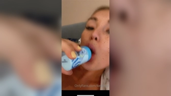 Kelly Kay aka kellykay onlyfans Excellent skin in glasses sucks dildo