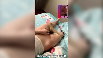Virgin Asian GFsub aka virginasiangfsub onlyfans Imposing chick sucks dildo and jumps on the phallus