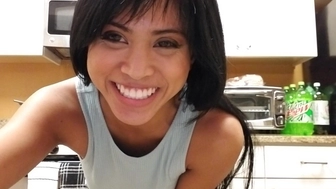 Embersnow onlyfans Young lady in stockings fucks pussy