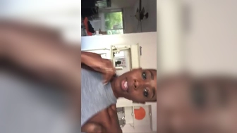 Bria Myles aka realbriamyles onlyfans  sweet fingering in the bathroom