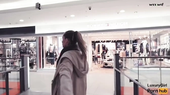 Kristina Sweet_Public Blowjob In A Clothing Store. A Young Baby With Glasses Swallows Cum