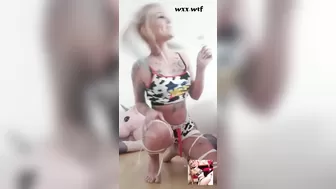 British Chav Slut Fucks her Arse and Pussy with Lolly Pop . Ass too Mouth ❤_Teen Brooklyn day_1080p