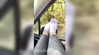 Car Window Soles Tease, Sock Removal and Toe Tease_nikkipresents_1080p