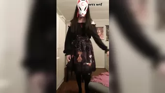 Crossdresser with Fox Mask Masturbates and Cum on Socks_YourLittlePetSlave_1080p
