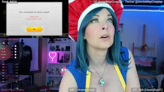 animeannie Luxurious blonde straddled sex toy