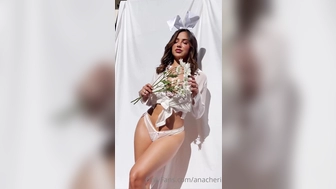 Ana Cheri aka anacheri onlyfans slut in uniform dancing in dim lighting