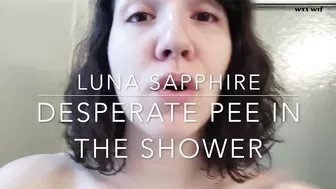 Desperate Pee in the Shower - Female Desperation Peeing Piss Hairy Bush_Luna Sapphire_1080p