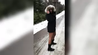 Flashing & Peeing Naked in the Snow on the Side of the Road._MochaLaMulata_1080p