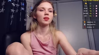 lessysweety gorgeous chick caresses shaved cunt