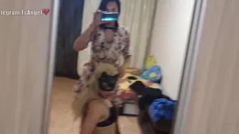 angel ts slim blonde beauty poses in underwear