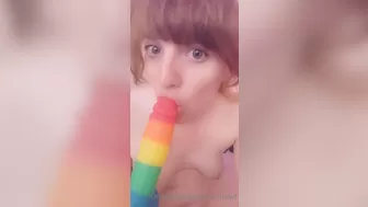 Sabina Steele sucks rubber penis