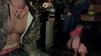 str8foryouguy crazy doll caresses pussy and tits