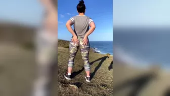 Scarlett_Jones slim model strips in the woods