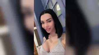 iammery openwork wench in stockings coyly changes poses and strokes shaved pussy