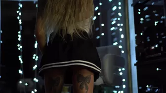 iammery cute blonde erotically posing in stockings