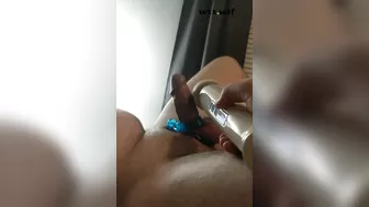 Nighttime Teasing Fun with Cock Ring and new Hitachi Magic Wand-LMC_littlemuscles_1080p