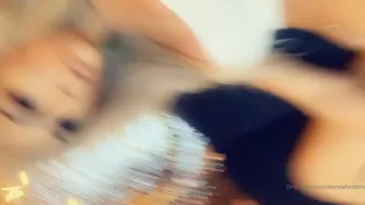 Kendall Vuitton  perfect blonde in stockings pulls cute pussy