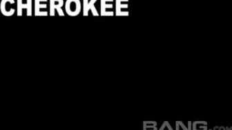 Cherokee D Ass busty lady masturbates the front cap with a sex toy