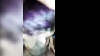 Purple Hair Slut with Pierced Nipples gives Great Blowjob_smalltownslutty_720p