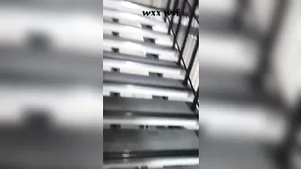 Risky Public Hotel Stairwell Blowjob Cum on Big Tits_Elle xxx_720p