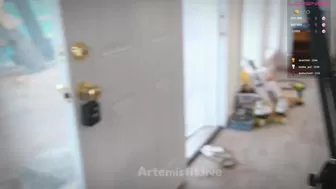 artemisfit busty slut caresses shaved pussy