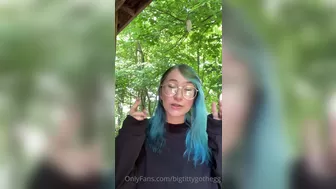bigtittygothegg busty cam girl undresses and caresses her pussy