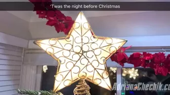 AdrianaChechik dancing near the christmas tree
