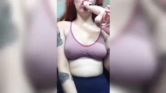 Webcam Tease - Girl Suck Toy and Show Tits_billicherch_1080p