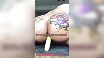 BODYPAITED MIXED LATINA SLUT @REALBIANCABLU FUCKS CORN ON THANKSGIVING_Bianca blu_1080p
